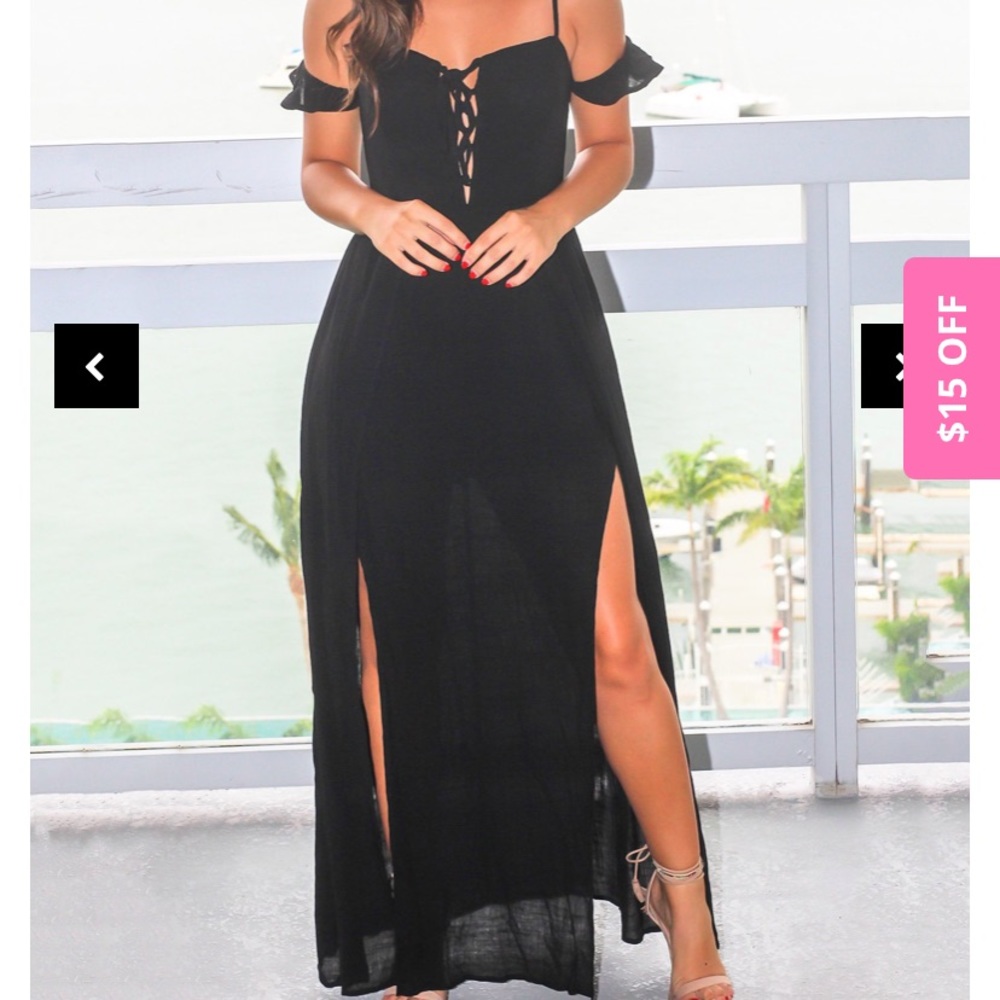 Saved by the dress black maxi romper